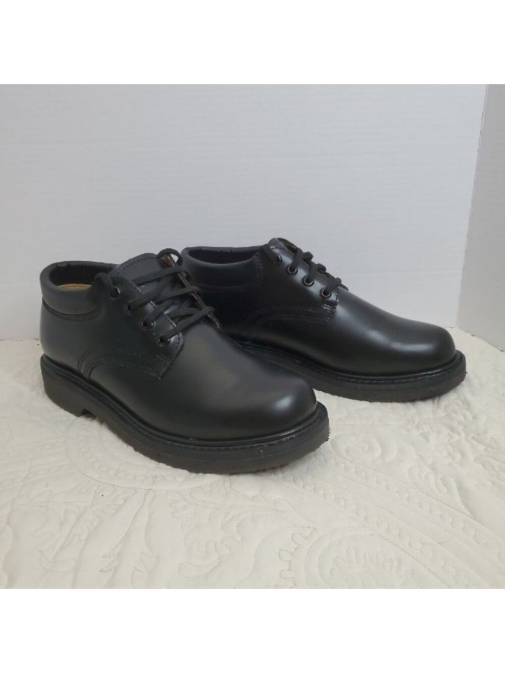 SEARS DieHard Black Leather Heavy Duty Slip Proof Cushioned Work Shoe Men Sz 9